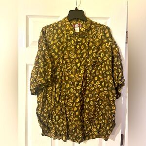 Chiamare Men’s Shirt Sleeve Vintage Silk Shirt XL